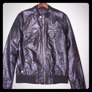 Brand New Marc Ecko Bomber Leather Jacket